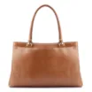 Bolsa Tote Laser Cut Couro Marrom - imagem 3