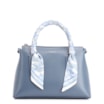 Bolsa Tote Lenço Couro Azul - imagem 1