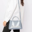 Bolsa Tote Lenço Couro Azul - imagem 2