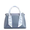 Bolsa Tote Lenço Couro Azul - imagem 4