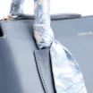 Bolsa Tote Lenço Couro Azul - imagem 9