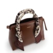 Bolsa Tote Lenço Couro Marrom - imagem 4