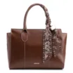 Bolsa Tote Lenço Couro Marrom - imagem 1
