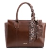 Bolsa Tote Lenço Couro Marrom - imagem 1