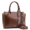 Bolsa Tote Lenço Couro Marrom - imagem 3