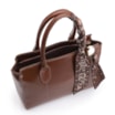 Bolsa Tote Lenço Couro Marrom - imagem 5