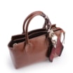 Bolsa Tote Lenço Couro Marrom - imagem 4