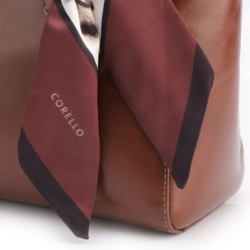Bolsa Tote Lenço Couro Marrom - imagem 7