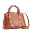 Bolsa Tote Lenço Couro Marrom Claro - imagem 3
