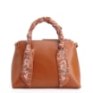 Bolsa Tote Lenço Couro Marrom Claro - imagem 4