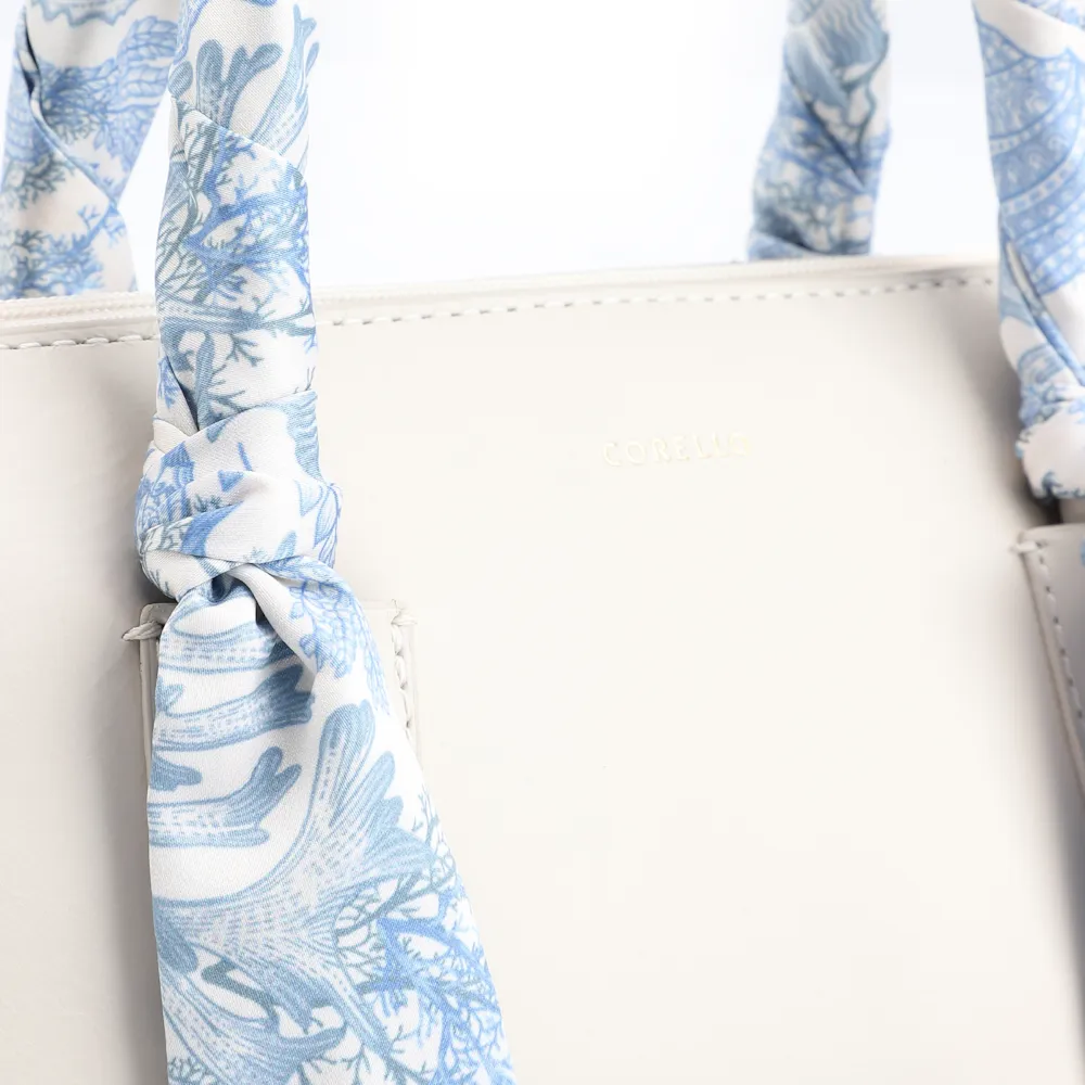 Bolsa Tote Lenço Couro Off White - imagem 8