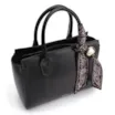 Bolsa Tote Lenço Couro Preto - imagem 5