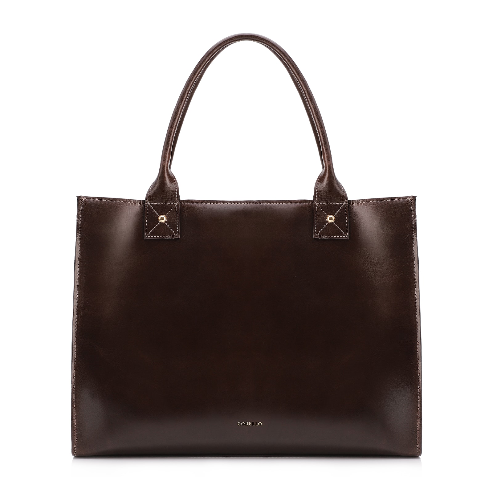 Bolsa Tote Marrom Grande Couro Cadeado
