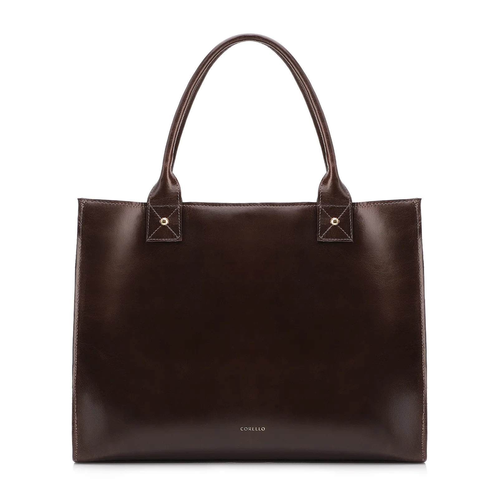 Bolsa Tote Marrom Grande Couro Cadeado