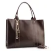 Bolsa Tote Marrom Grande Couro Cadeado - imagem 2