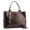 Bolsa Tote Marrom Grande Couro Cadeado - imagem 2