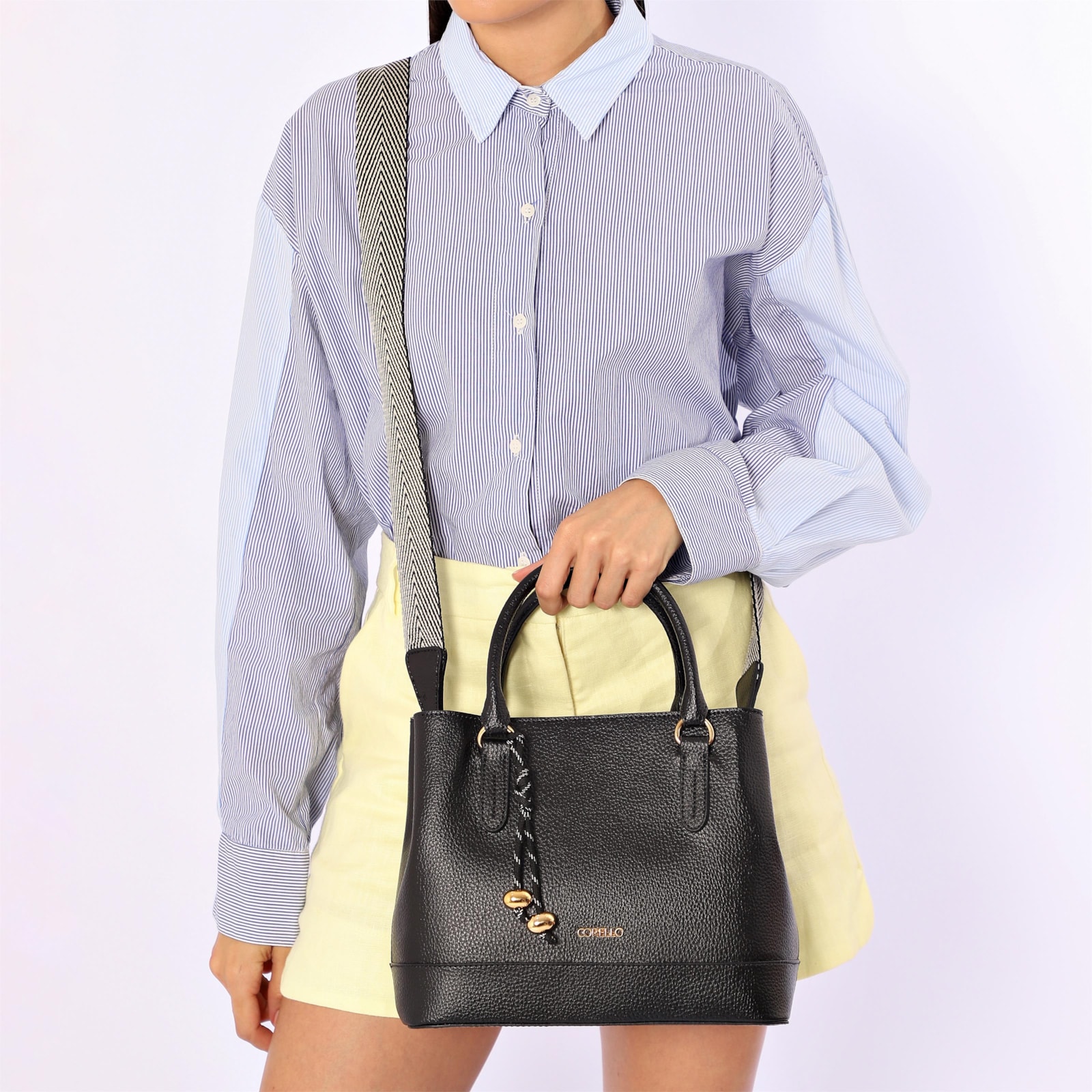 Bolsa Tote Média Alt Preta Divisória Interna