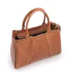 Bolsa Tote Média Couro Antique Marrom Claro Contorno Tresse - imagem 5