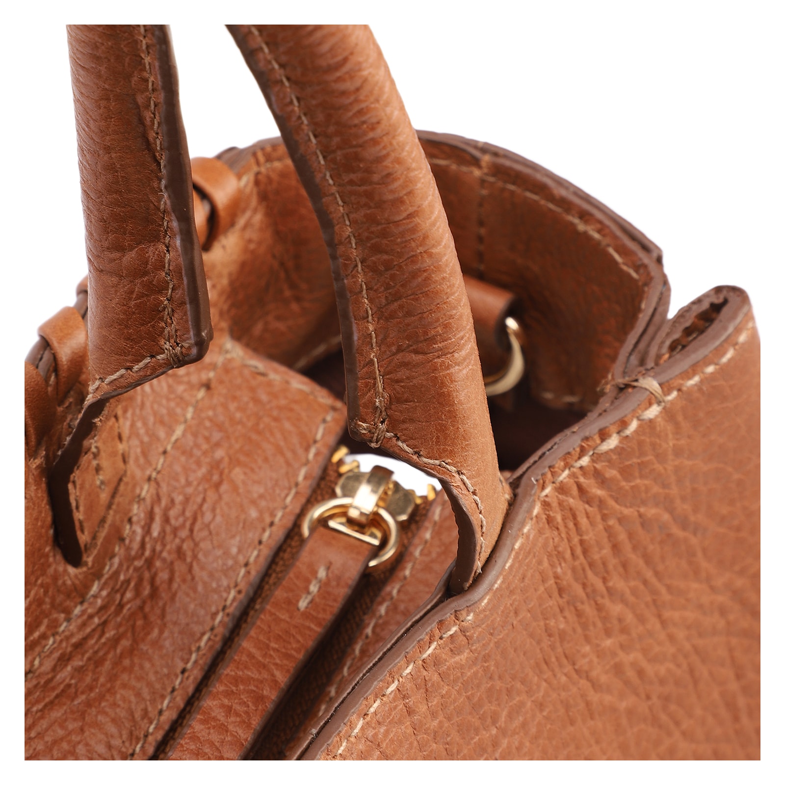 Bolsa Tote Média Couro Antique Marrom Claro Contorno Tresse