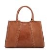 Bolsa Tote Média Couro Antique Marrom Claro Contorno Tresse - imagem 1