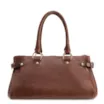 Bolsa Tote Média Couro Antique Marrom Zíper Frontal - imagem 3