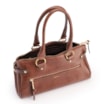 Bolsa Tote Média Couro Antique Marrom Zíper Frontal - imagem 4