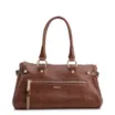 Bolsa Tote Média Couro Antique Marrom Zíper Frontal - imagem 1