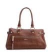 Bolsa Tote Média Couro Antique Marrom Zíper Frontal - imagem 1