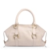 Bolsa Tote Média Couro Antique Off White Argolas Douradas - imagem 1