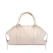 Bolsa Tote Média Couro Antique Off White Argolas Douradas - imagem 3