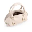 Bolsa Tote Média Couro Antique Off White Argolas Douradas - imagem 5