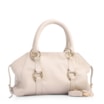 Bolsa Tote Média Couro Antique Off White Argolas Douradas - imagem 2