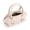 Bolsa Tote Média Couro Antique Off White Argolas Douradas - imagem 4