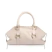 Bolsa Tote Média Couro Antique Off White Argolas Douradas - imagem 1