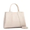 Bolsa Tote Média Couro Antique Off White Contorno Tresse - imagem 2