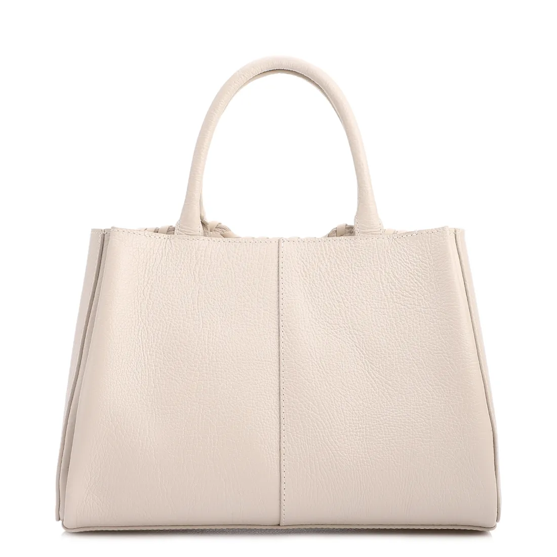Bolsa Tote Média Couro Antique Off White Contorno Tresse - foto 3