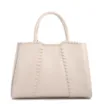 Bolsa Tote Média Couro Antique Off White Contorno Tresse - imagem 1