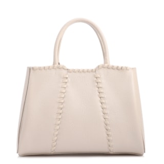 Média Couro Antique Off White Contorno Tresse