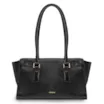 Bolsa Tote Média Couro Antique Preta Pingente Cadeado - imagem 3