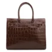 Bolsa Tote Média Couro Croco Marrom Divisória Interna - imagem 3