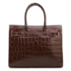 Bolsa Tote Média Couro Croco Marrom Divisória Interna - imagem 3