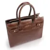 Bolsa Tote Média Couro Croco Marrom Divisória Interna - imagem 4