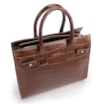 Bolsa Tote Média Couro Croco Marrom Divisória Interna - imagem 4
