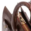 Bolsa Tote Média Couro Croco Marrom Divisória Interna - imagem 5