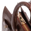 Bolsa Tote Média Couro Croco Marrom Divisória Interna - imagem 5