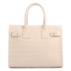  Bolsa Tote Média Couro Croco Off White Divisória Interna - imagem 1
