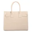 Bolsa Tote Média Couro Croco Off White Divisória Interna - imagem 3