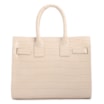 Bolsa Tote Média Couro Croco Off White Divisória Interna - imagem 3