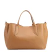  Bolsa Tote Média Couro Marrom Claro Pingente Flor - imagem 3