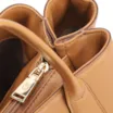  Bolsa Tote Média Couro Marrom Claro Pingente Flor - imagem 5